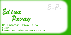 edina pavay business card
