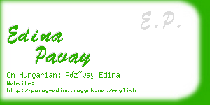 edina pavay business card